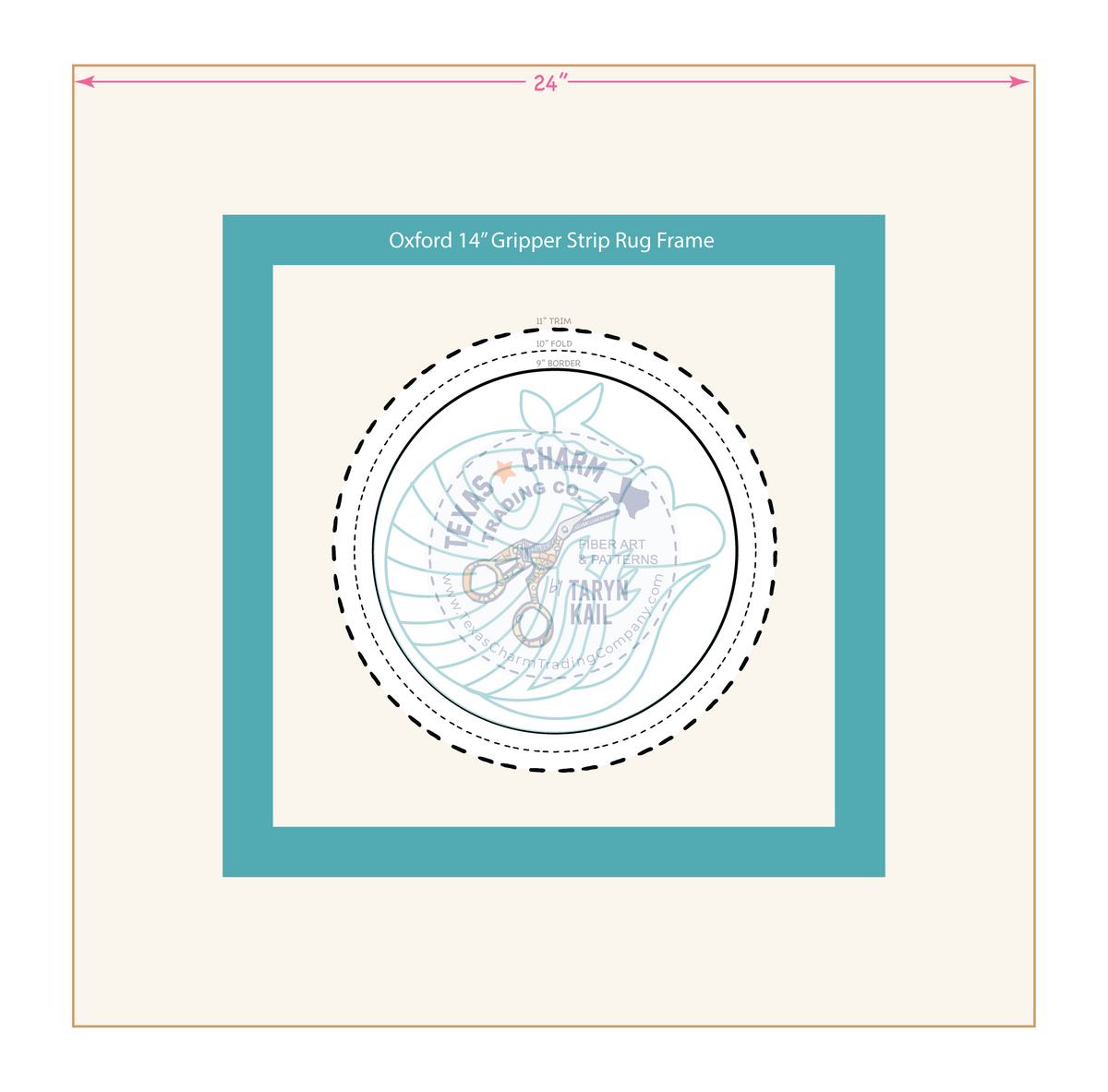 9" Trivet Round Traced Pattern: "I Love Armadillos"