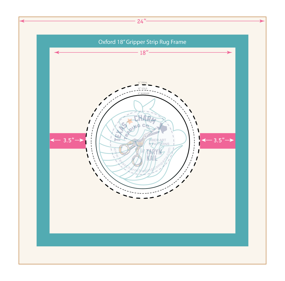 9" Trivet Round Traced Pattern: "I Love Armadillos"