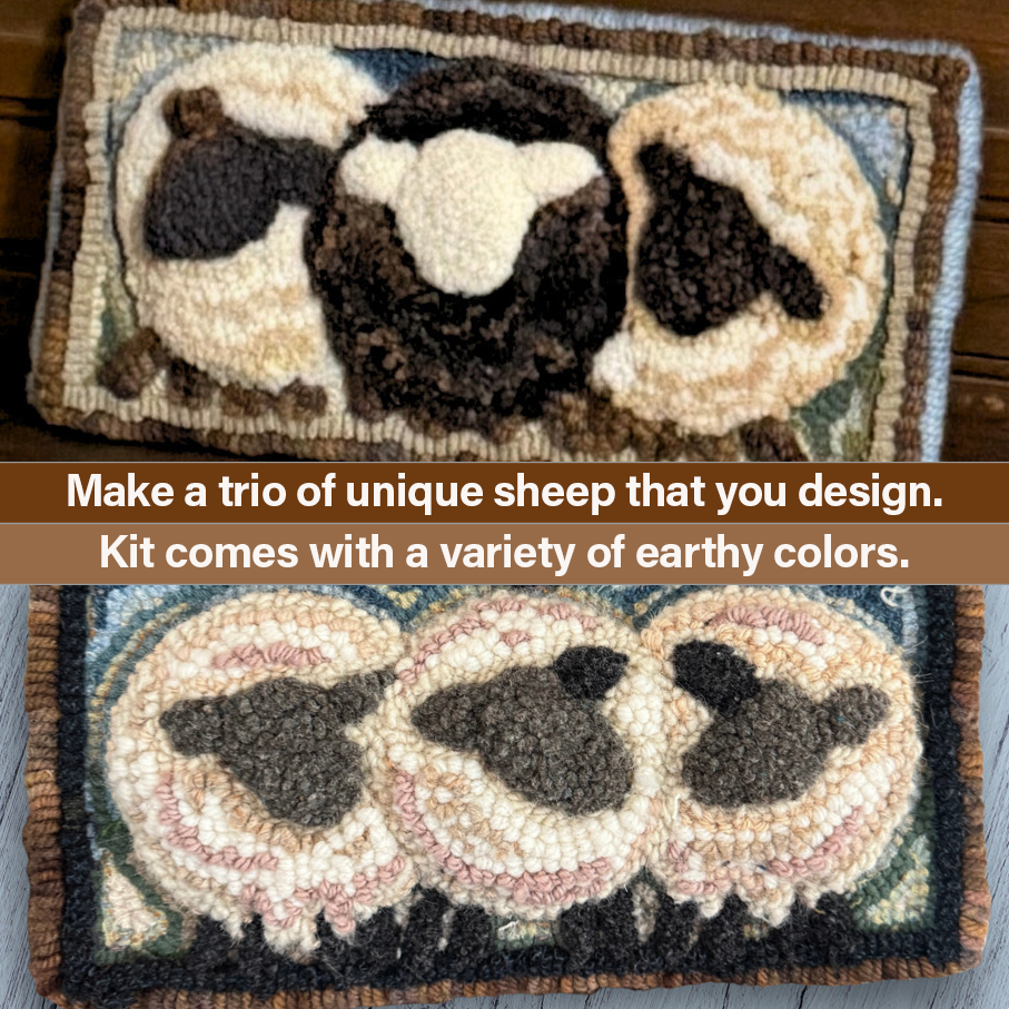 Wooly Shetland Trio Hanging Sign Kit with Instructions
