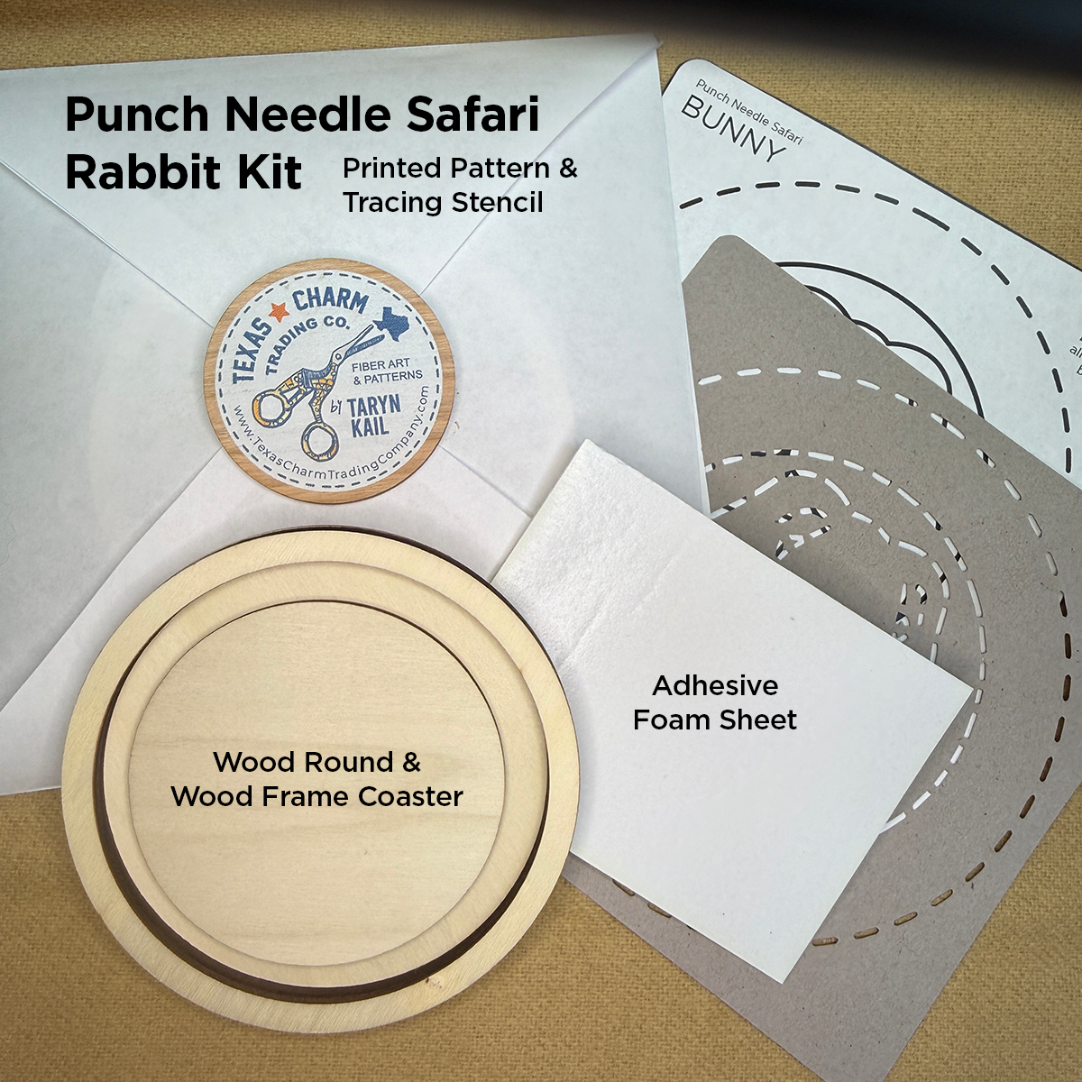 Rabbit Punch Needle Bag Charm Kit