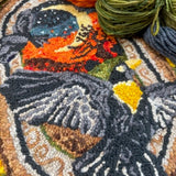 Ravens in the Boneyard – 11"x 17.5"  punch needle pattern